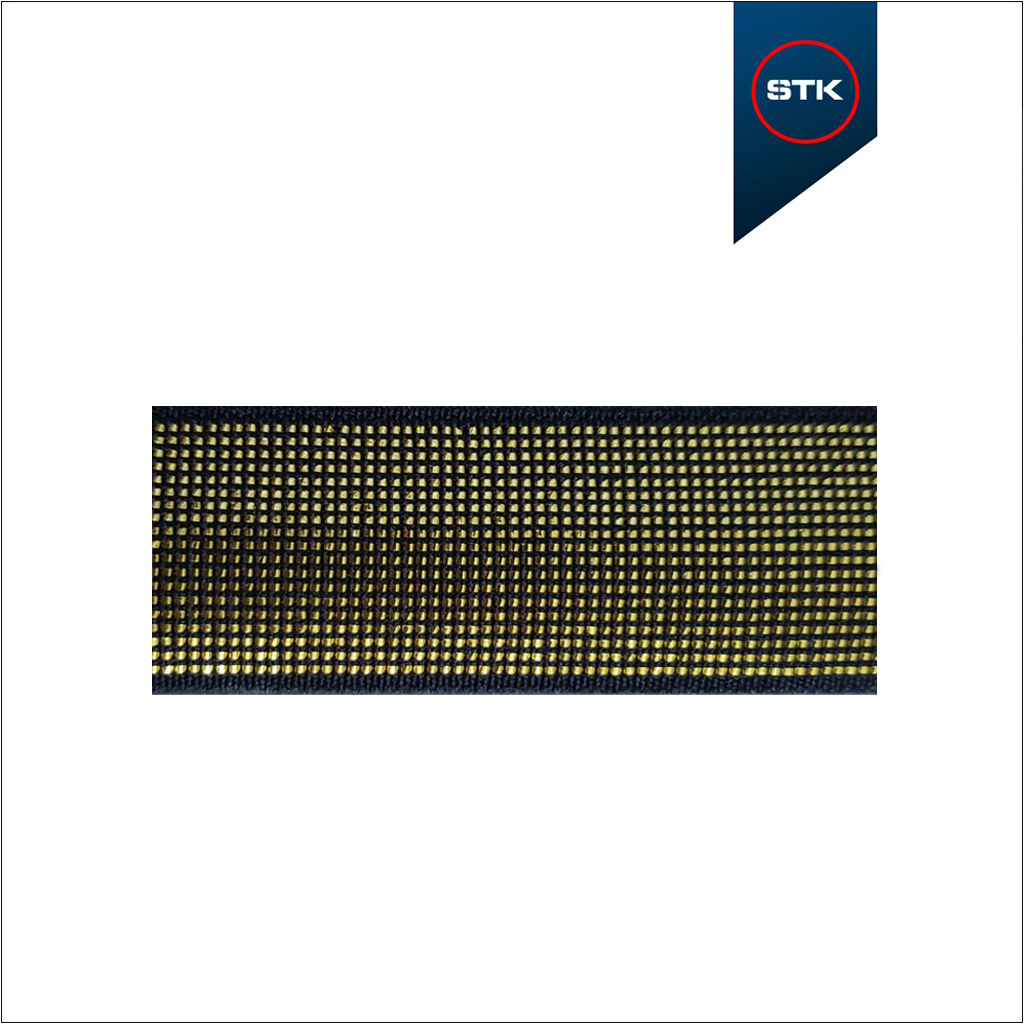 ELÁSTICO STK 938 METALIZADO 30MM PRETO / DOURADO