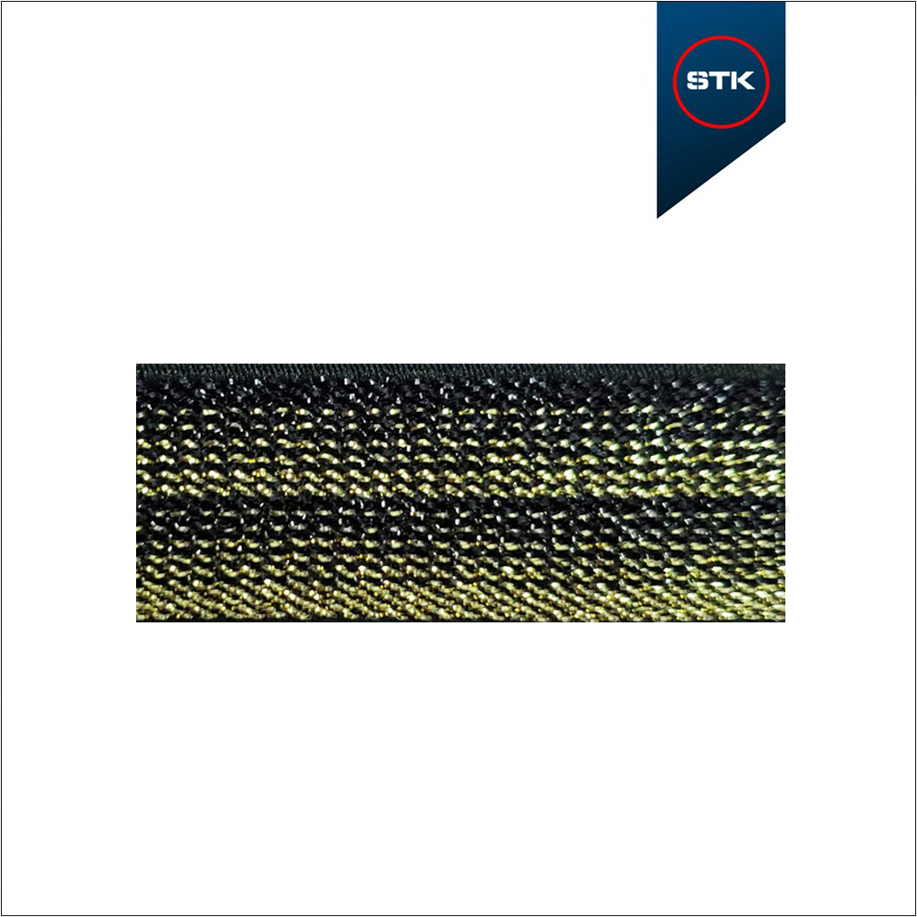 ELÁSTICO STK DIAGONAL MESCL 20MM LUREX PTO / LUREX DOUR
