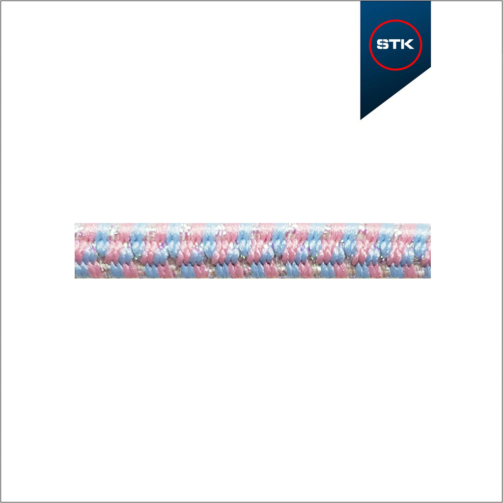 ELÁSTICO STK 352 FLOOP 05MM SALMÃO / AZUL BB / LUREX NEON