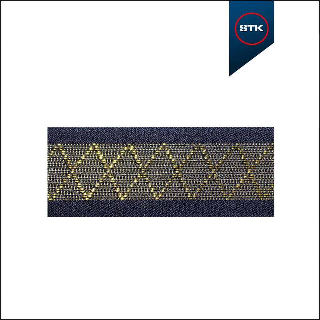 ELÁSTICO STK 1096 50MM PRETO / METAL DOURADO