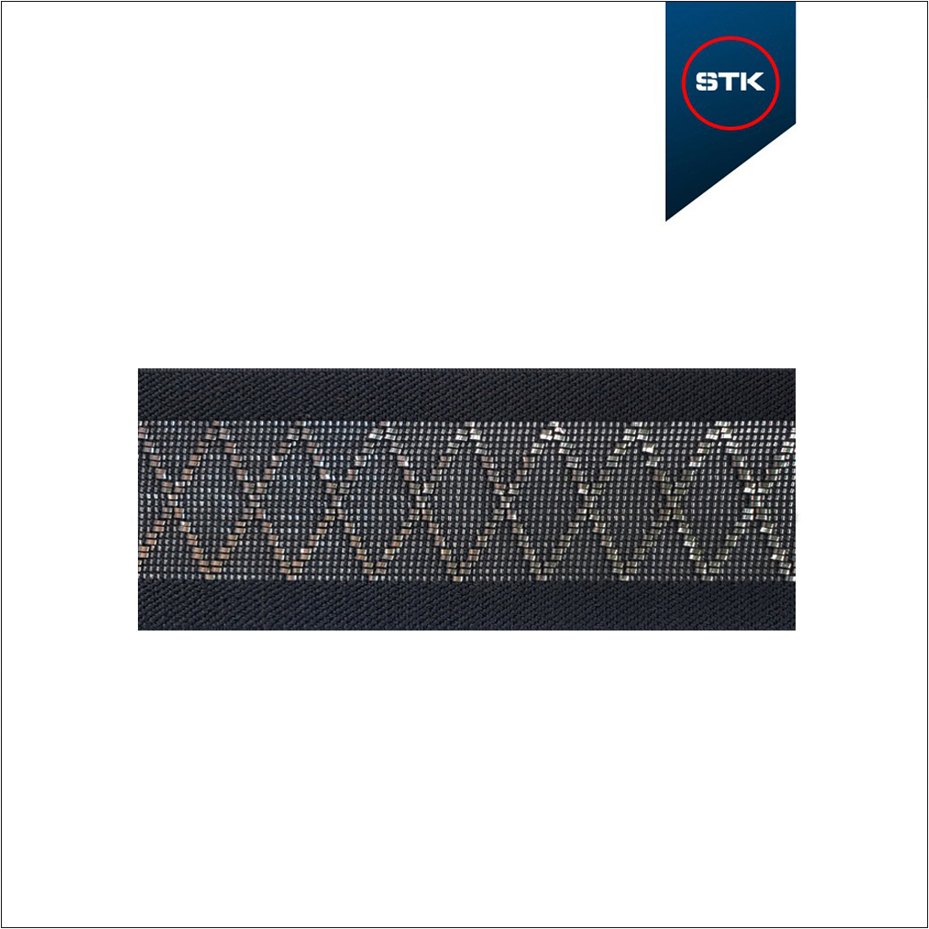 ELÁSTICO STK 1096 50MM PRETO / METAL PRATA