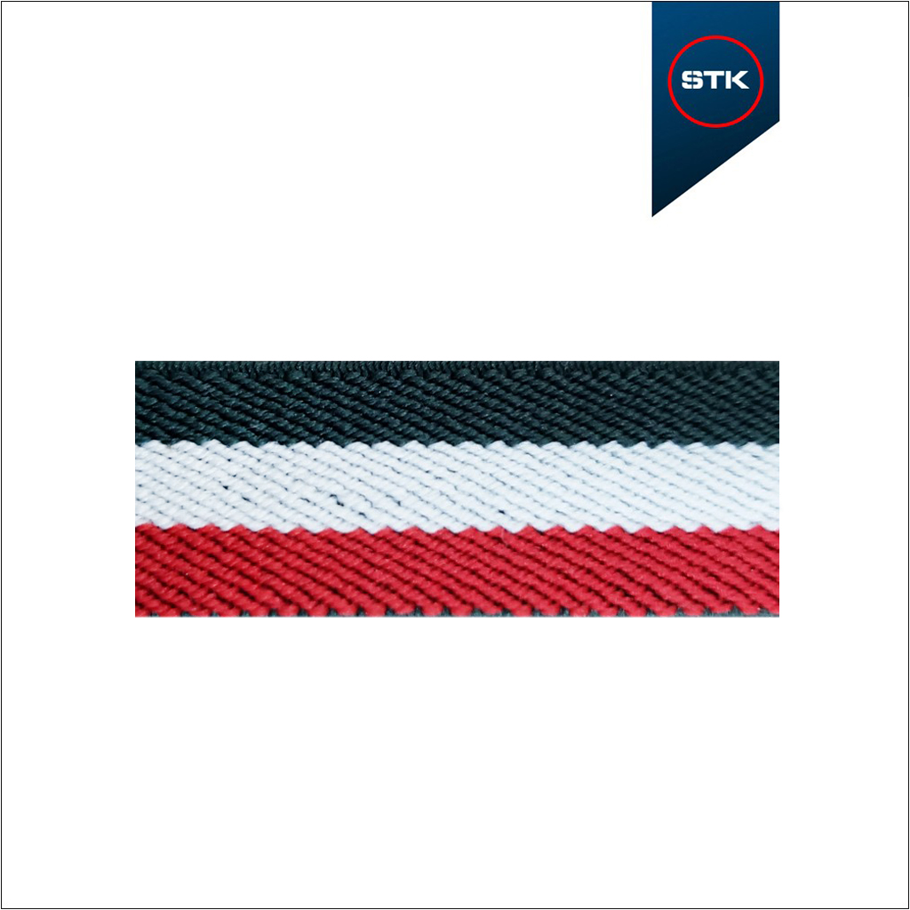 ELÁSTICO STK DIAGONAL 20MM VERDE MILITAR / BRANCO / VERM1710