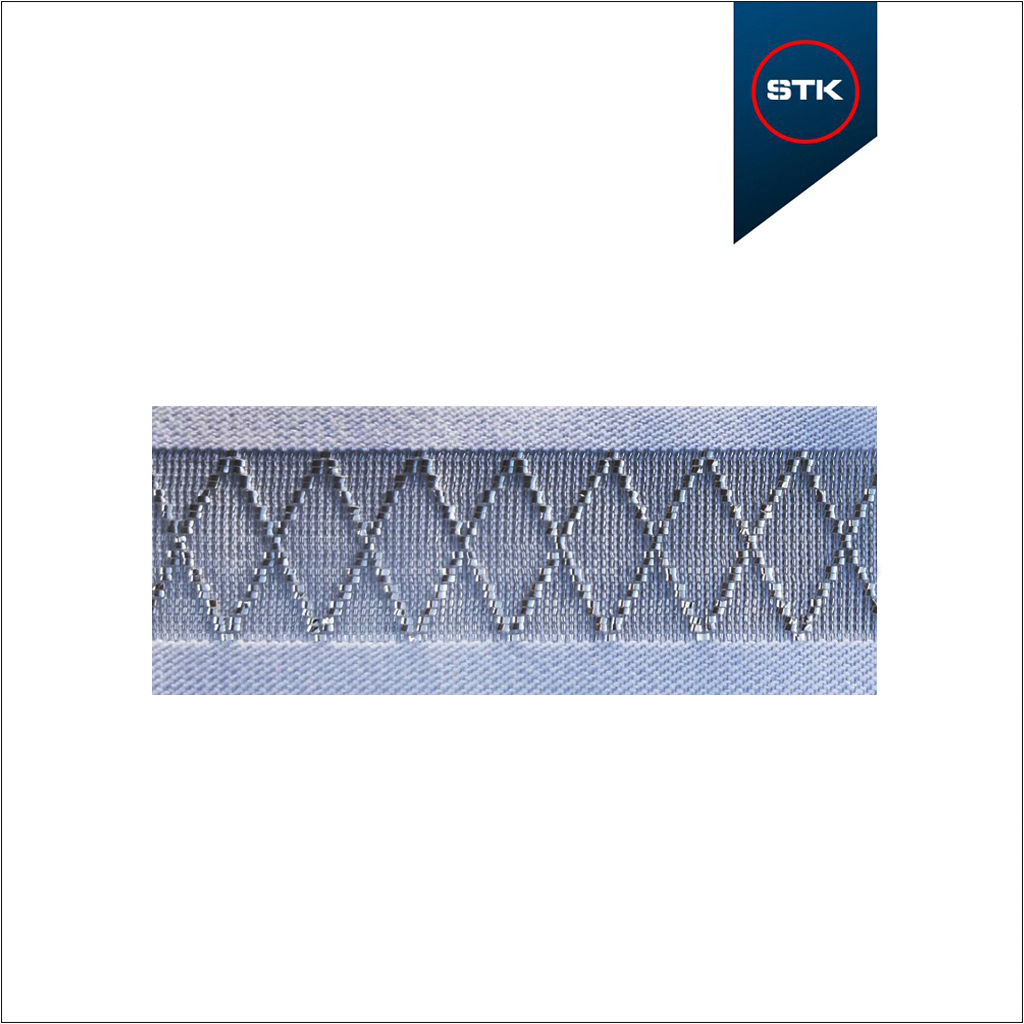 ELÁSTICO STK 1096 50MM BRANCO / METAL PRATA