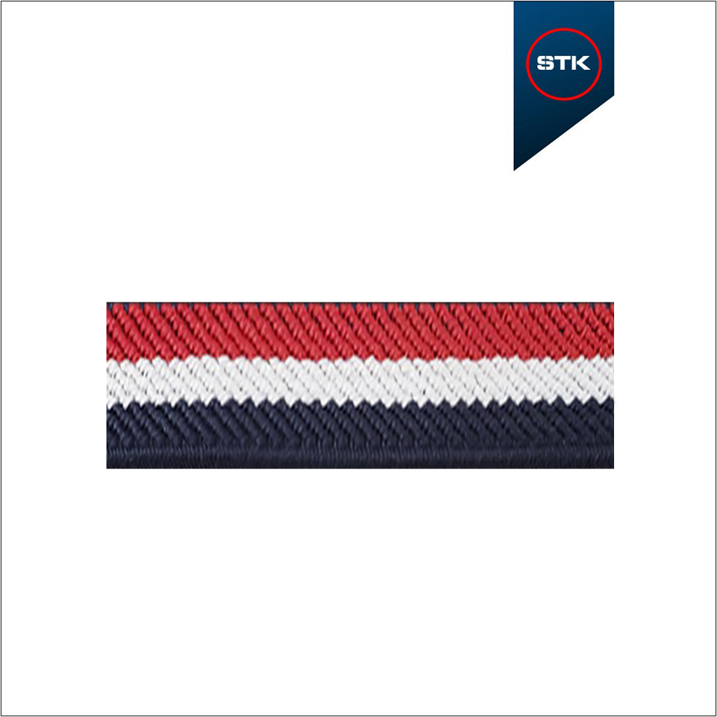 ELÁSTICO STK DIAGONAL 10MM MARINHO / BCO / VERMELHO