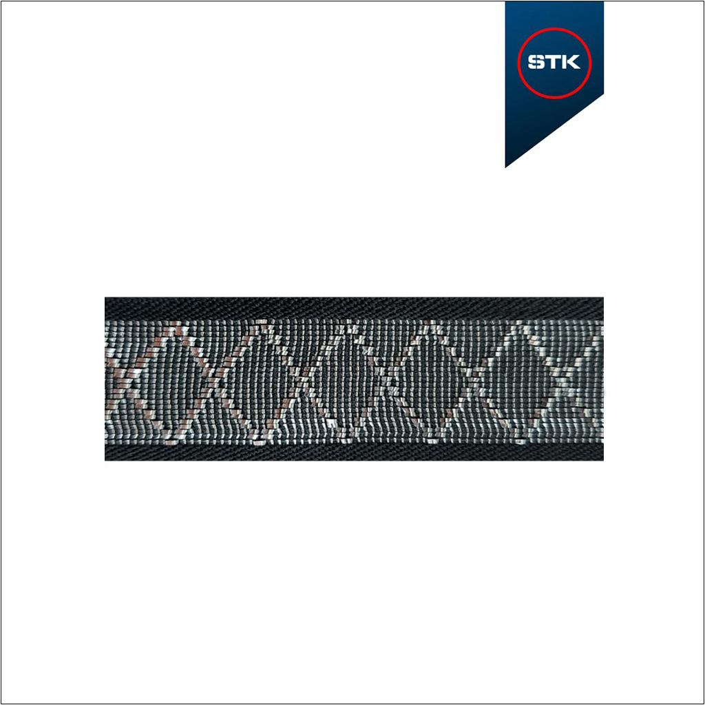 ELÁSTICO STK 1096 45MM PRETO / METAL PRATA
