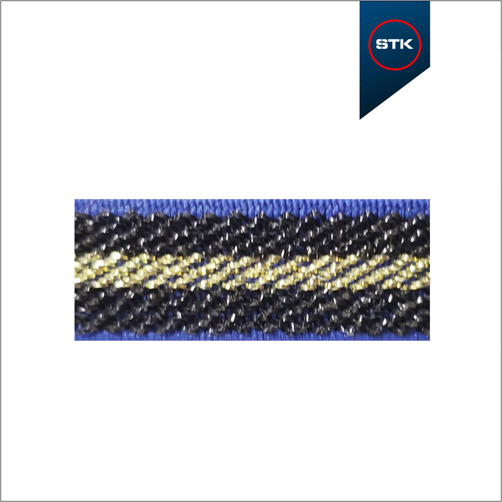 ELÁSTICO STK 171 10MM AZUL STK / LUREX PTO / DOURADO / LUREX PRETO
