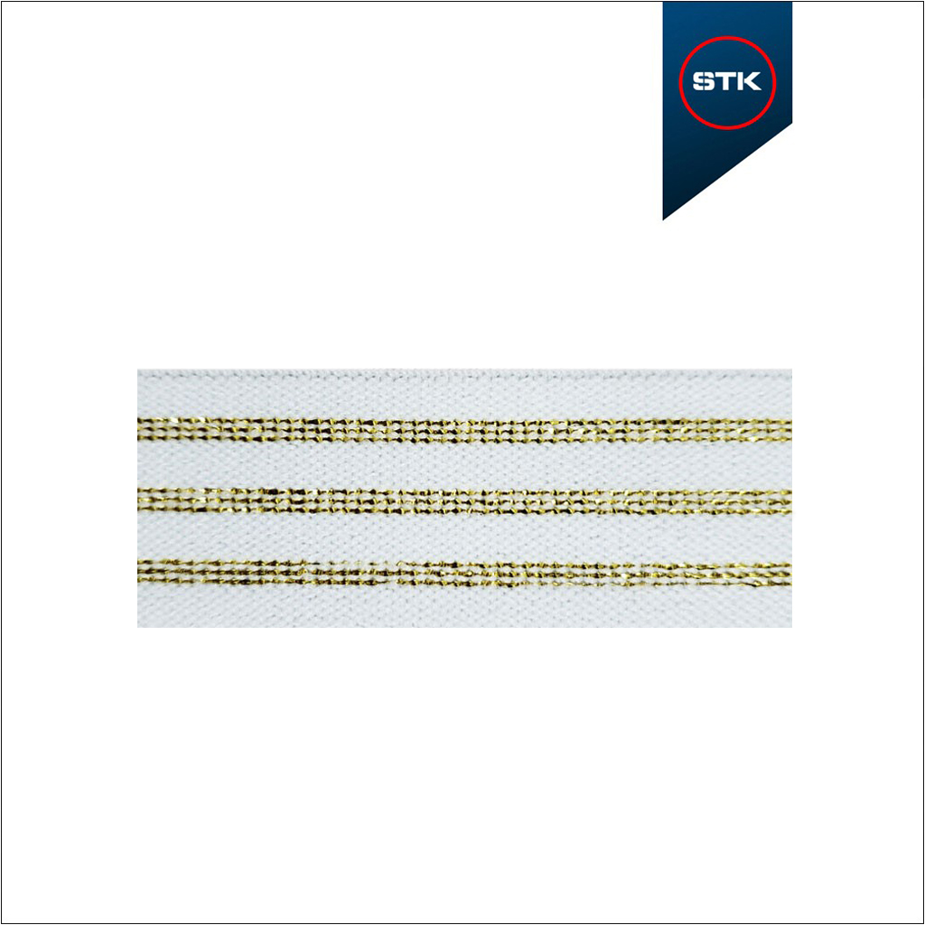 ELÁSTICO STK 122 30MM BRANCO / DOURADO