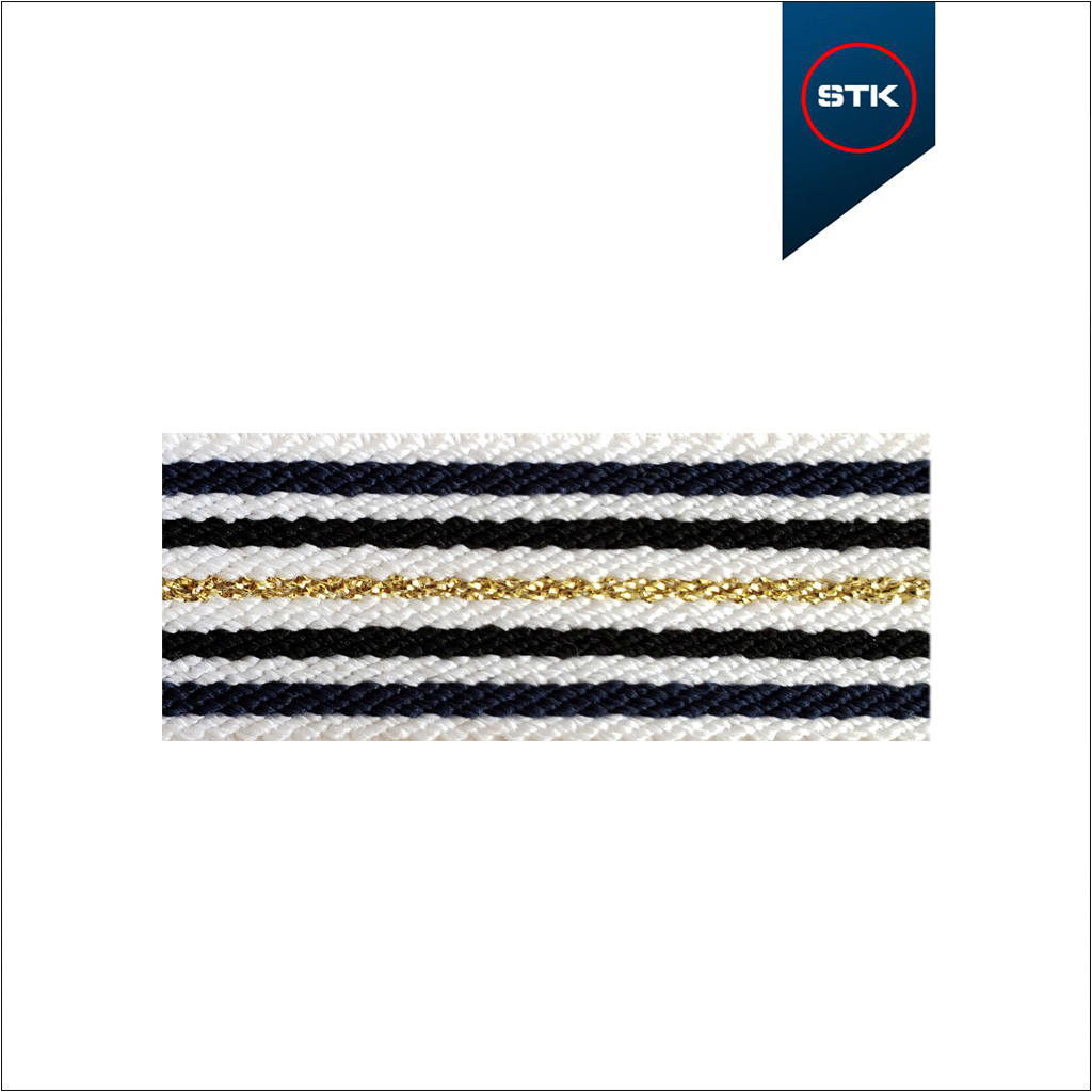 ELÁSTICO STK DIAGONAL 25MM BCO / 1716 / BCO / PTO / BCO / OURO MD