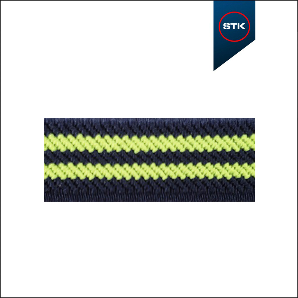 ELÁSTICO STK DIAGONAL 10MM MARINHO / VERDE NEON