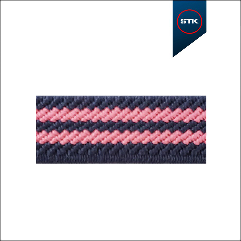 ELÁSTICO STK DIAGONAL 10MM MARINHO / ROSA NEON