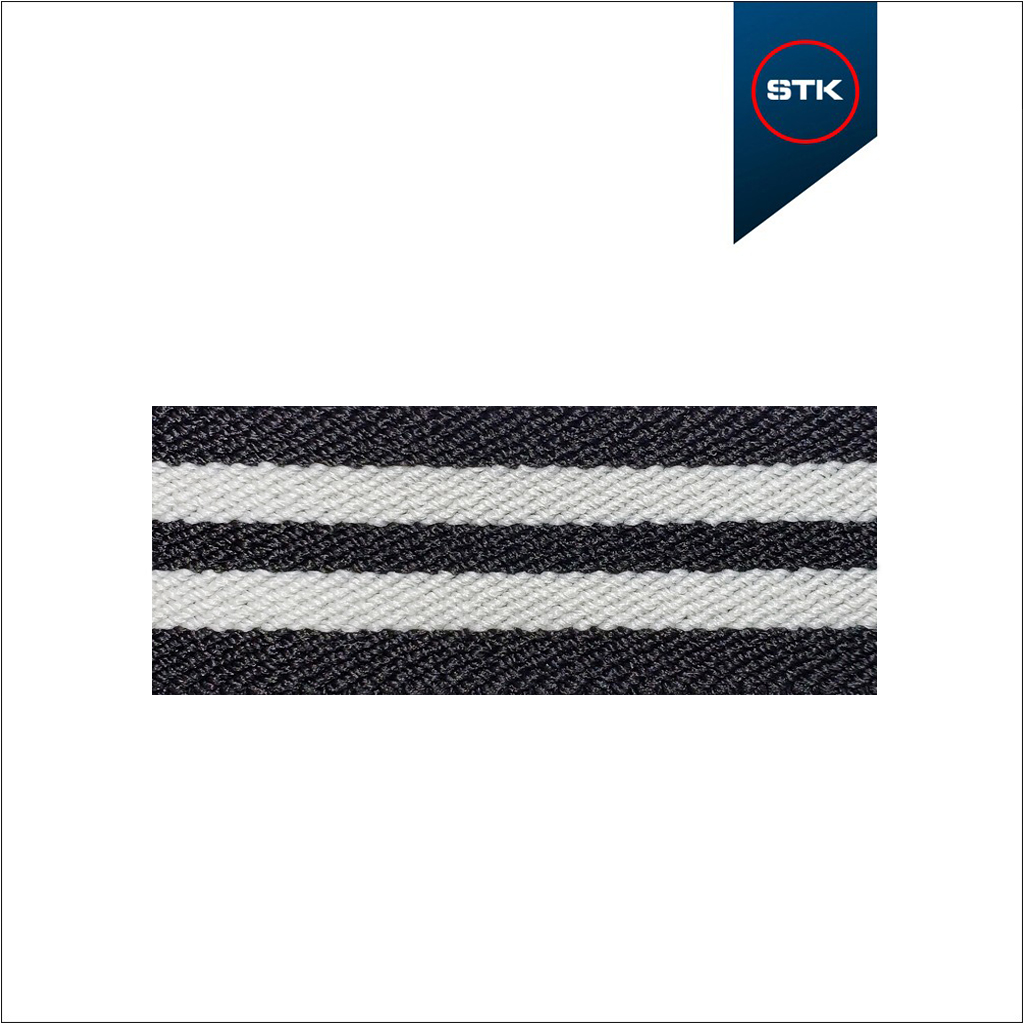 ELÁSTICO STK DIAGONAL 25MM PRETO / CREME