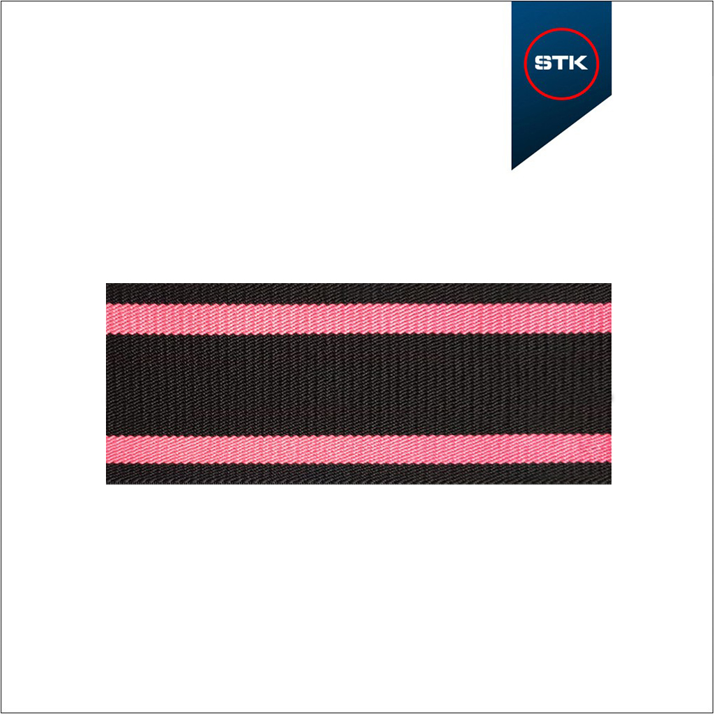 ELÁSTICO STK 156 DIAGONAL TELA 80MM PRETO / ROSA NEON / PRETO / ROSA NEON / PRETO