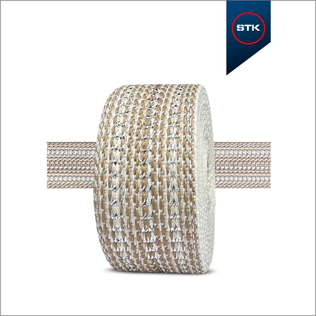 FITA STK 2446 40MM NATURAL / CAQUI / CARAMELO / LUREX PRATA / METAL PRATA