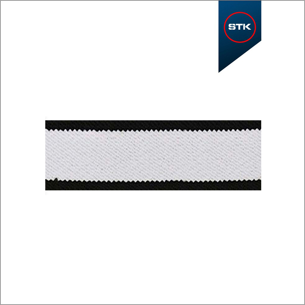 ELÁSTICO STK 179 FAT 25MM PRETO / BRANCO